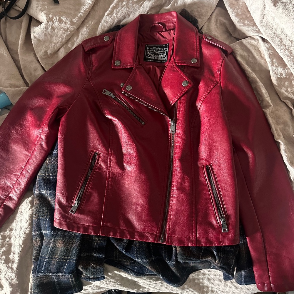 Levi Strauss & Co. Red Leather Biker Jacket - Picture 5 of 5